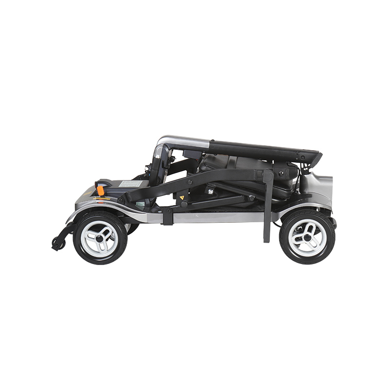 skuter elektryczny DDF100 składany, widok z boku skuter elektryczny DDF100 składany, dla seniora, mieści się w bagażniku samochodu osobowego